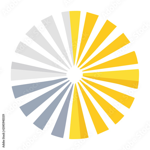 Abstract yellow and gray sunburst graphic element