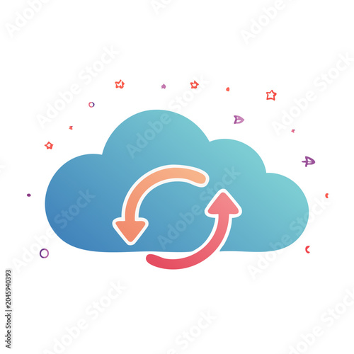 Cloud sync icon with refresh arrows