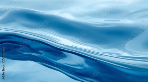 Smooth flowing water with gentle ripples and waves in serene blue hues