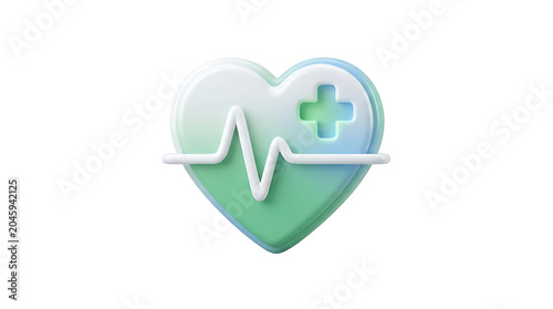 Heartbeat Pulse Health Care Medical Icon 3D Render