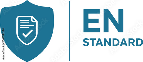 Slika na platnu EN Standard Certification Icon with Shield and Check Mark