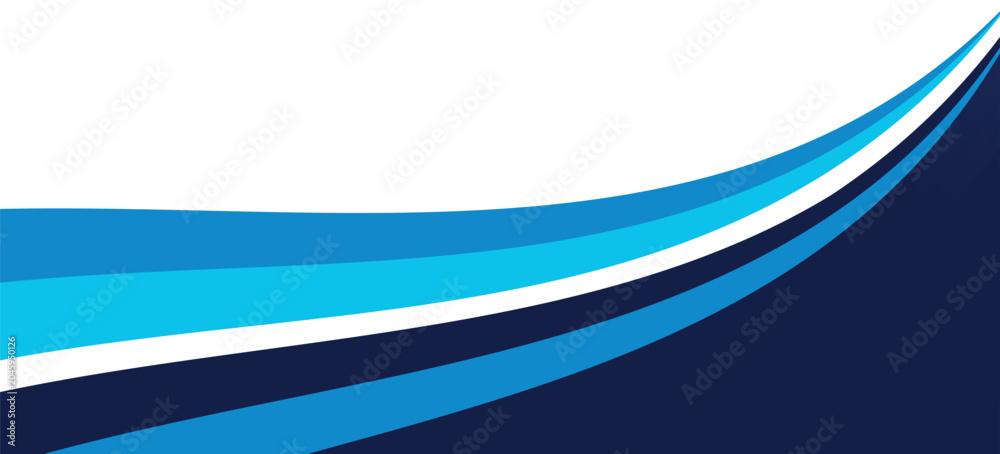 Obraz premium Navy Blue, Skyblue and white abstract wavy background vector illustration isolated design for banners and posters