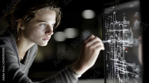 for exams with floating digital notes and calm focused atmosphere