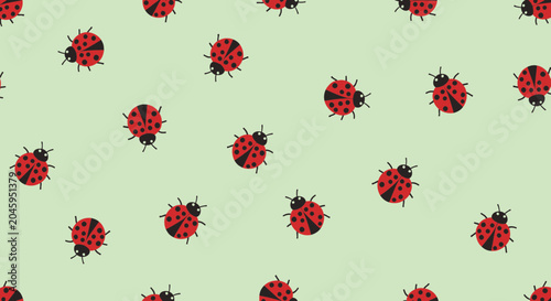ladybugs on green background