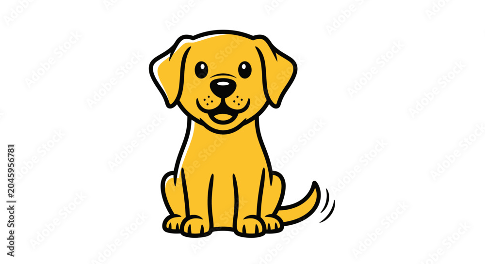 Obraz premium happy dog, cartoon puppy