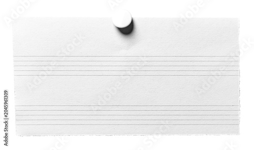 Fotografía Pinned blank music sheet paper with notation lines for melody composing and song