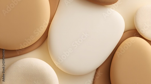 Sculpted Smooth Claymation Background with Minimalist Organic Shapes and Large Typography Canvas