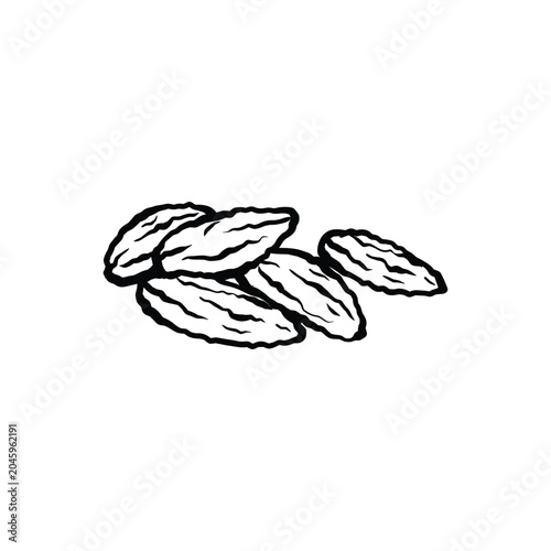 Quadro em tela Hand drawn goji berries, antioxidant rich superfruit, healthy food and dieting