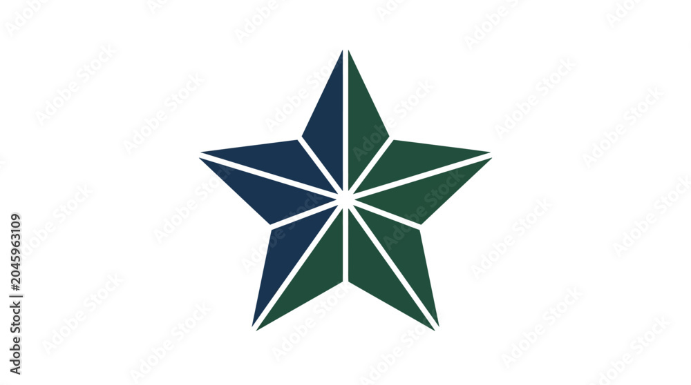 Obraz premium Award Winning Dribbble Inspired Illustration of Star Shape Ultra Clean Flat Icon Pre (1) 2X Isolated Vector Graphic