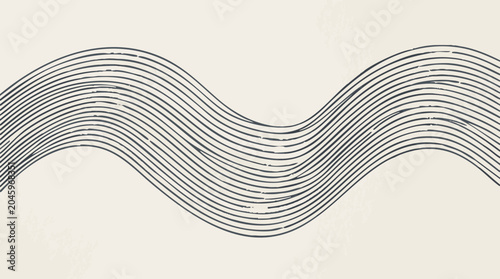 Photos Abstract minimalist wave pattern with parallel lines on light textured backgroun