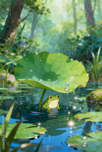 frog in the pond