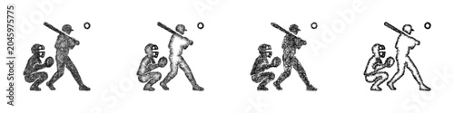 Фотография Monochrome sketch strikeout icon design set