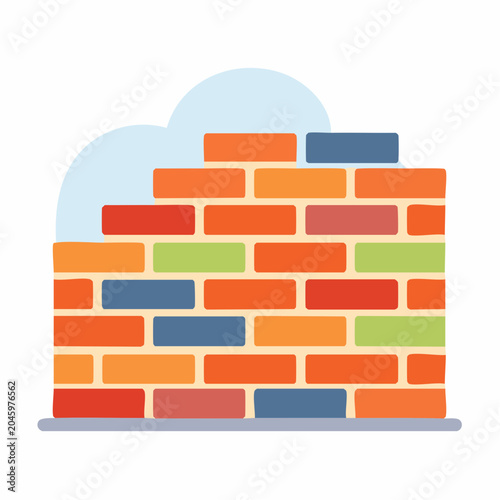 Colorful Brick Wall Illustration
