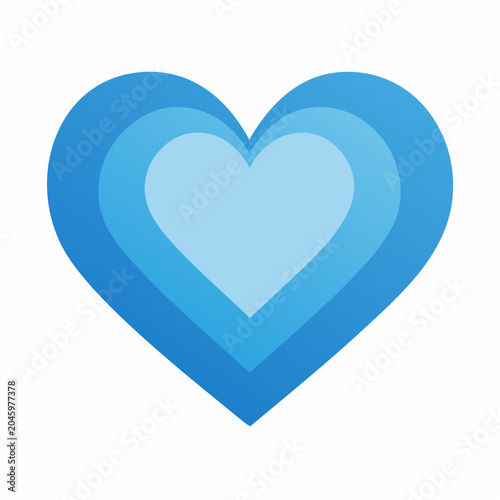 Layered Blue Heart Icon