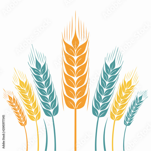 Stylized Wheat Ears Illustration