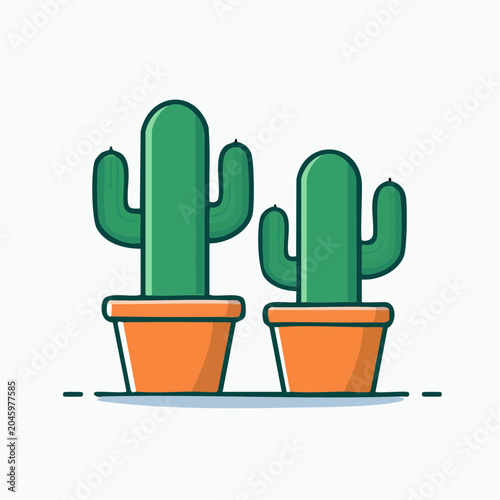 Two potted cacti illustration