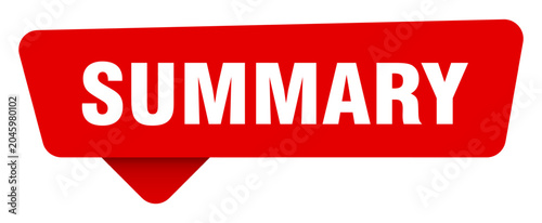 Foto summary red sticker isolated on transpatent background