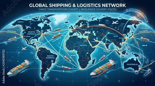 Global Shipping and Logistics Network A Futuristic AI-Powered Approach to Worldwide Delivery Routes