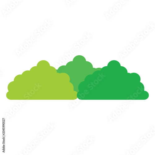 Green Bush Landscape Flat Icon Isolated on White Background. Flat Green Bush Vector Illustration