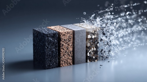 Dynamic motion of material transformation industrial setting macro photography abstract art close-up view innovation concept