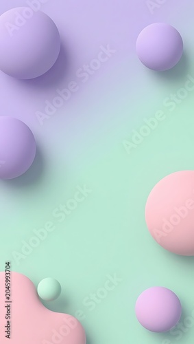 Soft pastel gradient spheres in light background