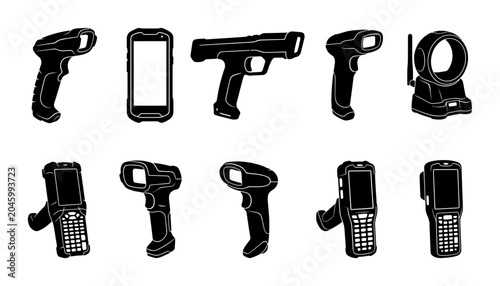 Collection of handheld scanners and mobile devices