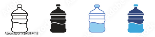 Foto Water Bottle Icon Set, hydration and healthy lifestyle concept, beverage contain