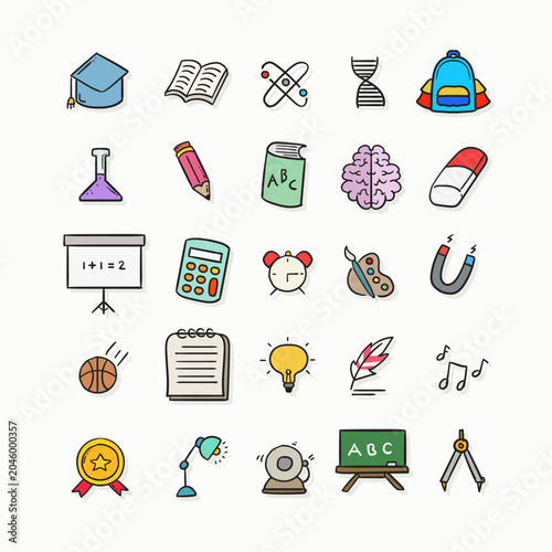 Education and School Doodle Elements Collection
