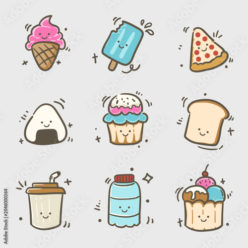 Cute Food and Drink Elements Collection
