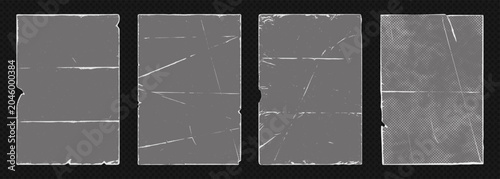 Vintage paper fold frame overlay old worn edge grunge texture collection. Perfect overlay set for retro album cover, old vinyl records, distressed poster design with authentic aged effect.