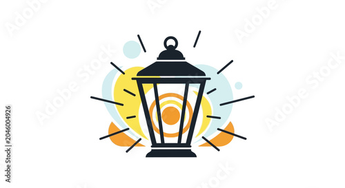 Decorative lantern icon with glowing light effect.