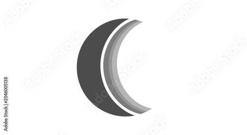 Minimalist Crescent Moon Graphic Icon Design.