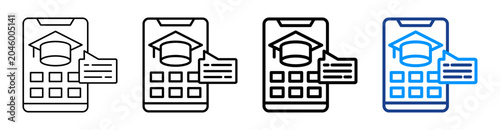 Foto Mobile Learning Multiple Outline Collection Set