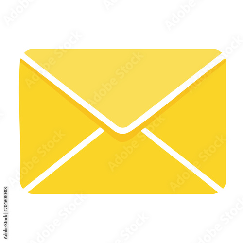 Yellow envelope icon with white outline