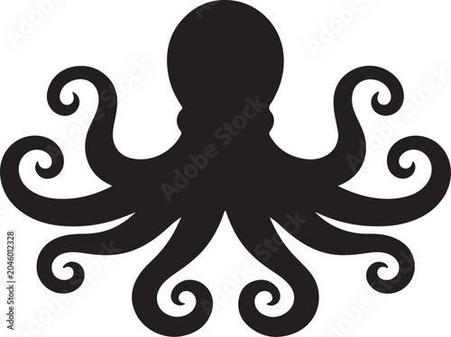 Cuadro en lienzo Octopus silhouette icon vector