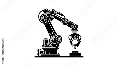 Tableau sur toile Industrial robotic arm machine technology.