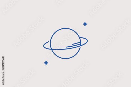 Photos Ringed gas giant planet Saturn line icon for cosmic research for school textbook publishing markets