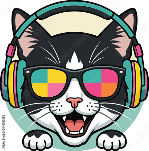 Boost your print-on-demand sales with this ultra-cute tuxedo cat vector! Perfect for T-shirts, stickers, & pet lover merch. Grab this high-quality asset!