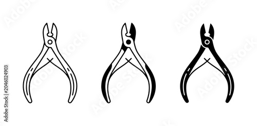 Canvas-taulu Nail Cuticle Nipper Tools, Manicure Clippers Set, Beauty Salon Equipment Icons