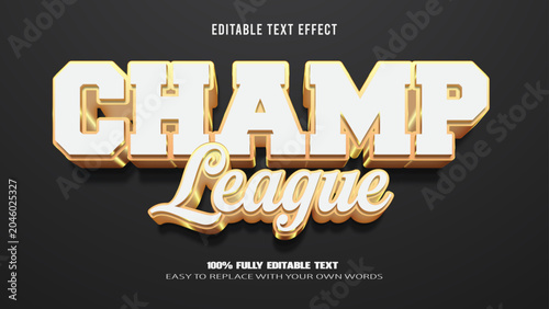 Vászonkép champions league editable text effect 3d text premium