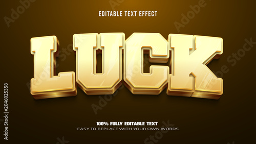 luck editable text effect 3d text premium