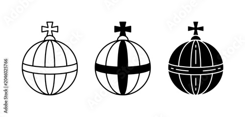 Photos Royal Orb Symbols, Sovereign Power Icons, Imperial Regalia Vector Set