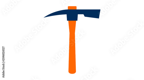 Tableau sur toile Pickaxe tool with orange handle and blue head.