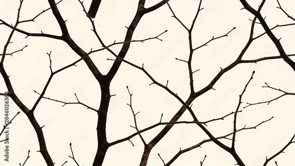 Obraz premium Bare Tree Branches Against Bright Sky
