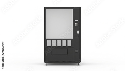Black vending machine mockup with blank front panel