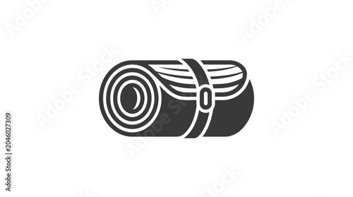 Foto Rolled yoga mat icon for fitness and relaxation.