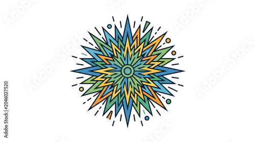 Obraz na plátne Colorful Geometric Starburst Abstract Design.