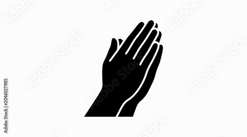 Tableau sur toile Silhouette of praying hands in a respectful gesture.