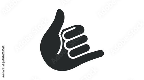 Canvastavla Solid black shaka or call me hand icon.