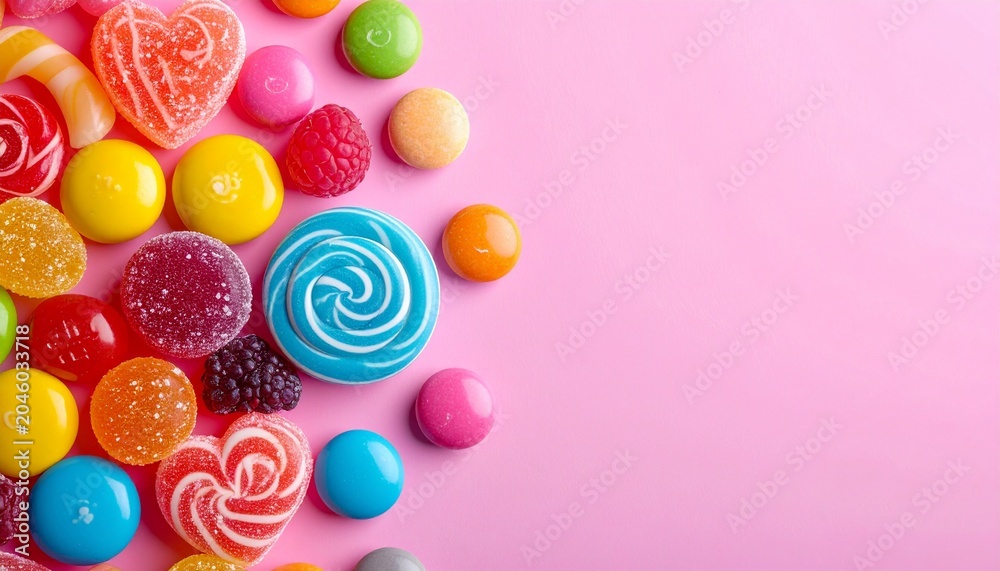 Fototapeta premium Colorful assortment of sweet candies.